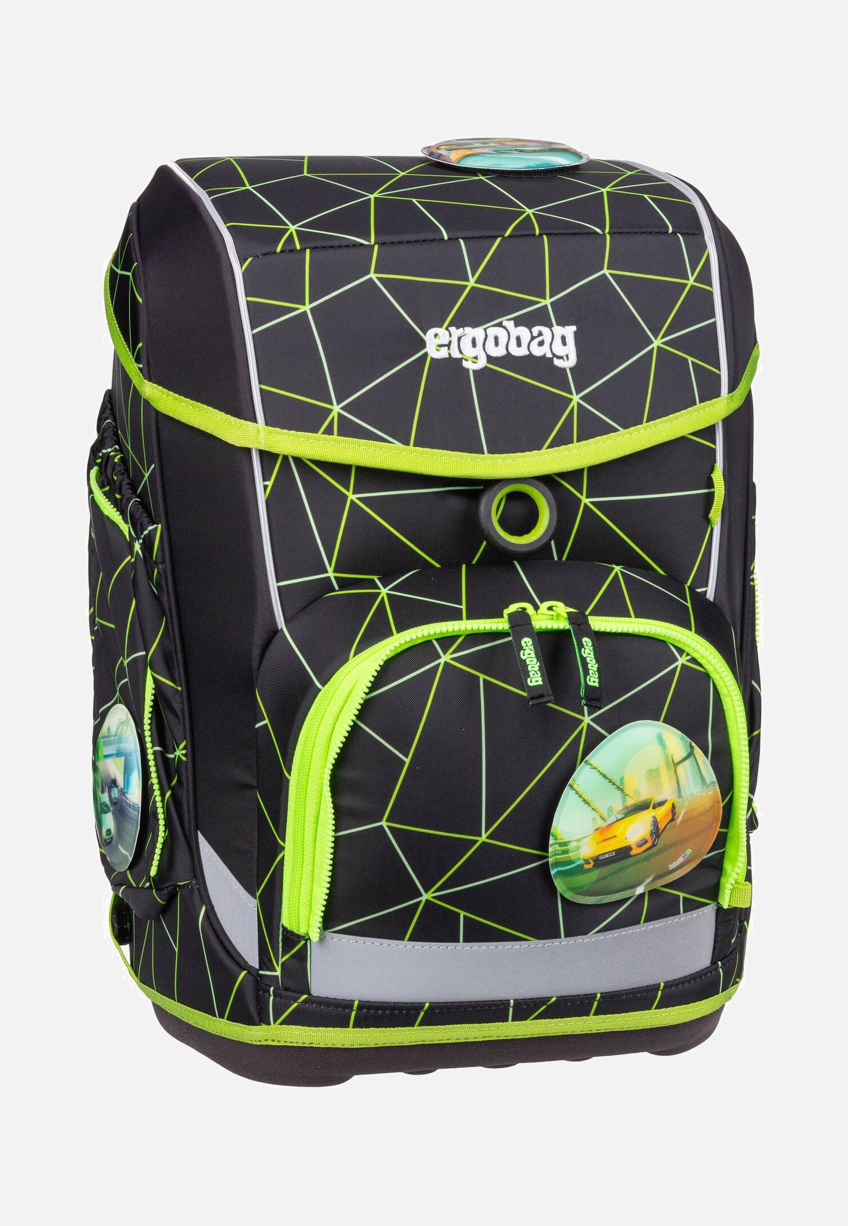 Grüner Ergobag cubo Set LUMI CyBär Race Schulranzen