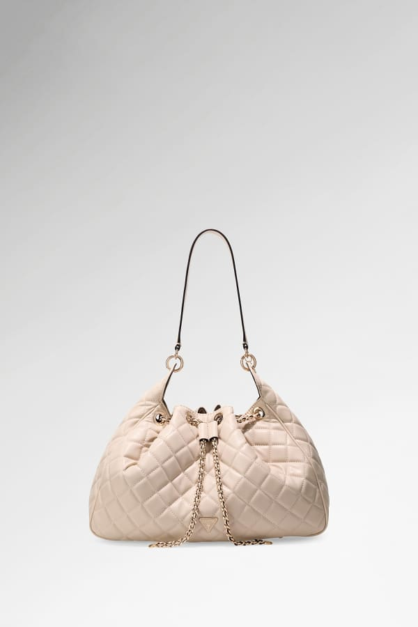Beige Guess Juliet Stepp-Hobo-Tasche