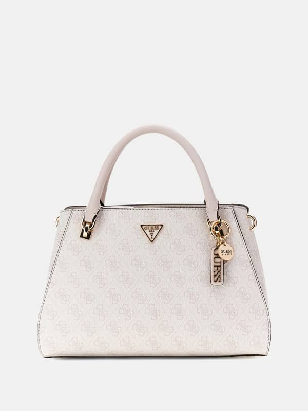 Weiße Guess Noelle 4G-Logo Henkeltasche, Modell HWBG9672070