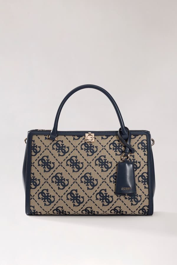 Blaue Guess Audrey Logo Satchel Henkeltasche