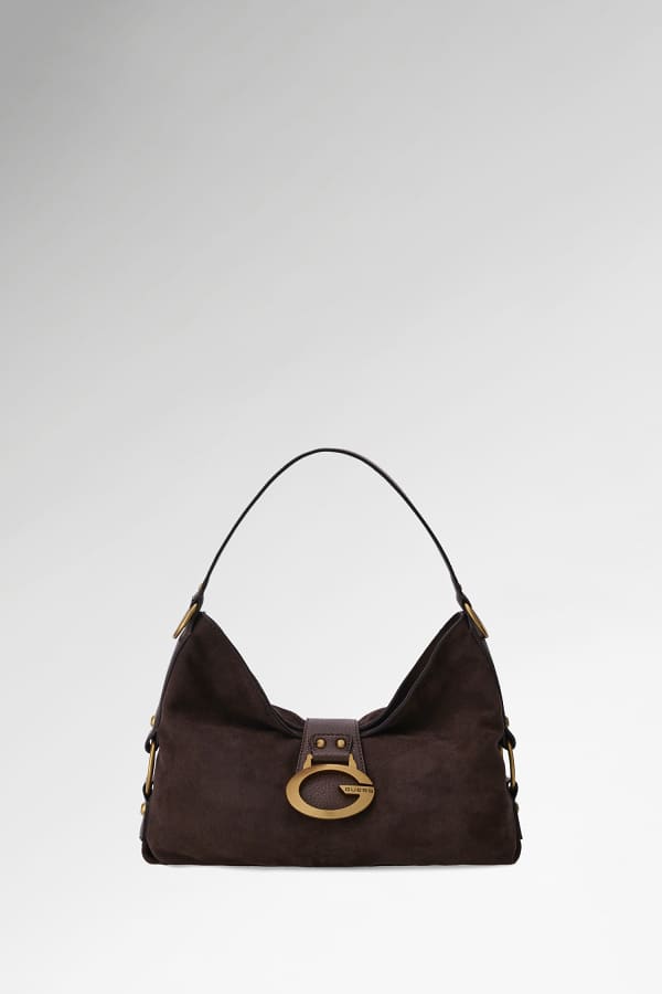 Guess Camden große Schultertasche in Braun