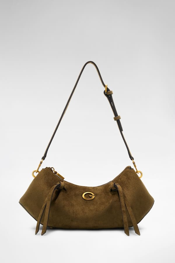 Grüne Guess Allegra Schultertasche mit Fransen