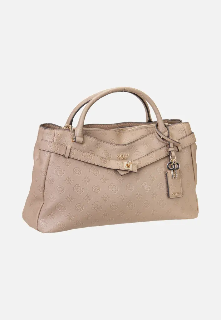 Guess Ella Logo Large Girlfriend 46060 Satchel in Beige