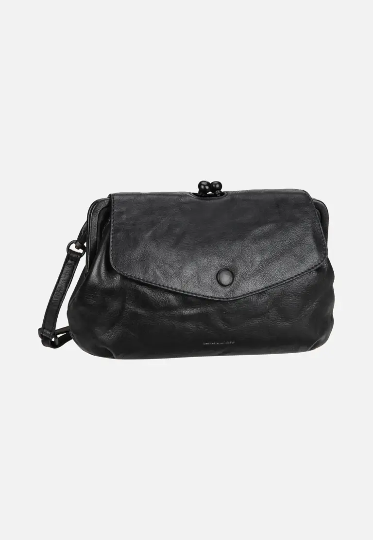 aunts & uncles Mrs. Madeline Black Smoke Crossbody-Tasche aus Rindleder