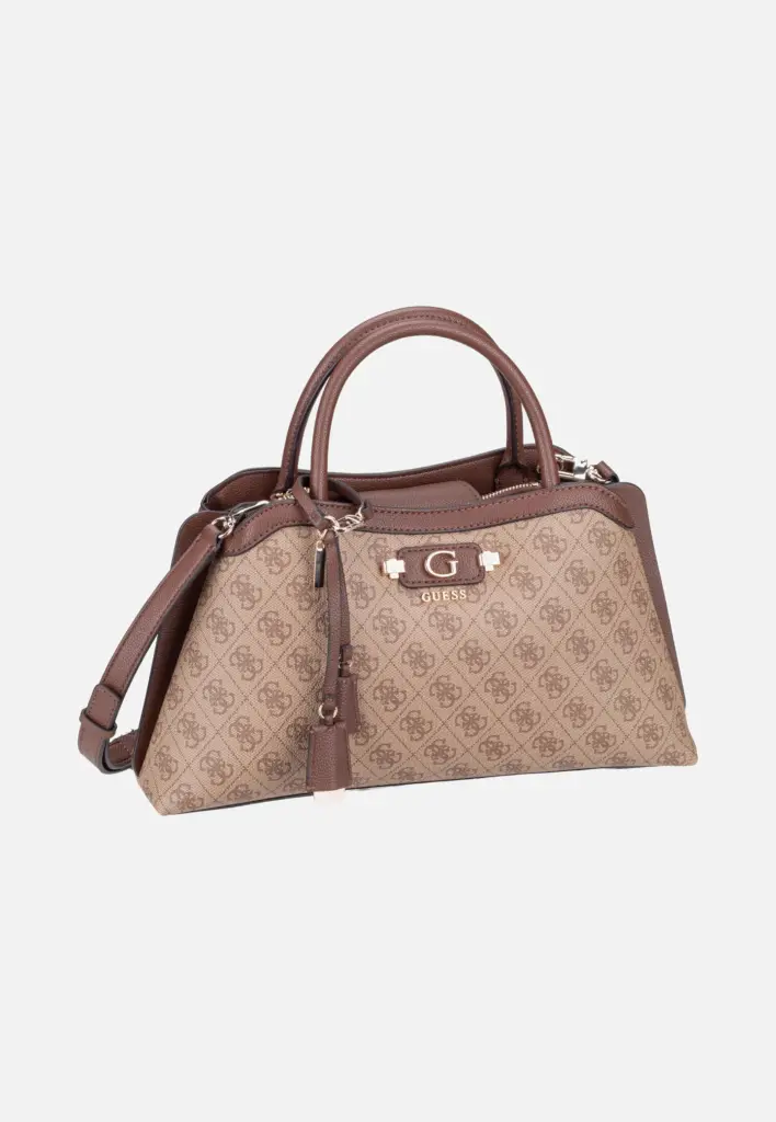 Braune Guess Lindsey Girlfriend 49060 Latte Logo Satchel