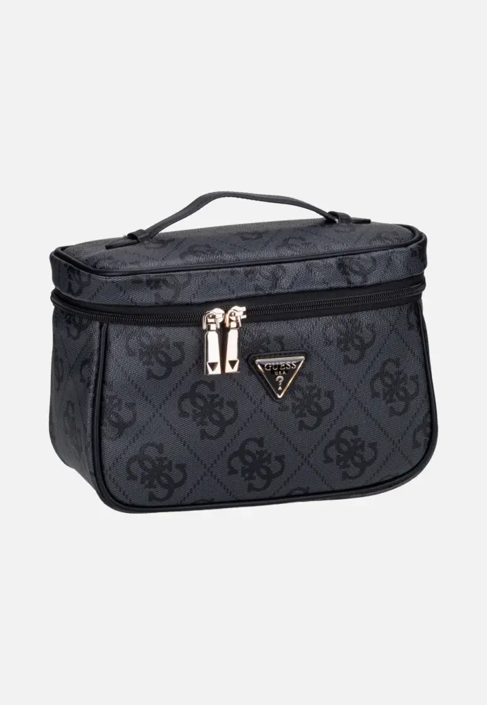 Guess Berta Train 88039 Coal Logo Kulturbeutel in Schwarz