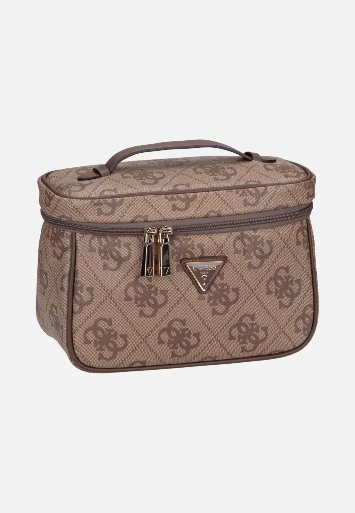 Guess Berta Train 88039 Kulturbeutel in Latte Logo/Brown