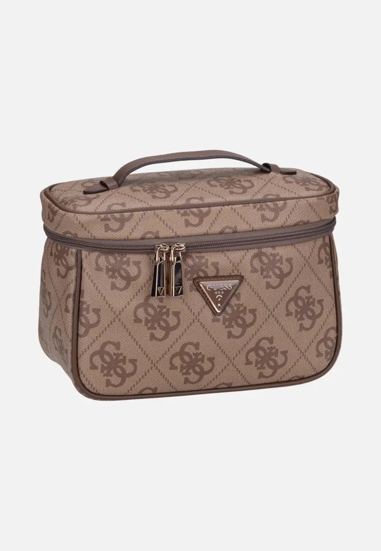 Guess Berta Train 88039 Kulturbeutel in Latte Logo/Brown