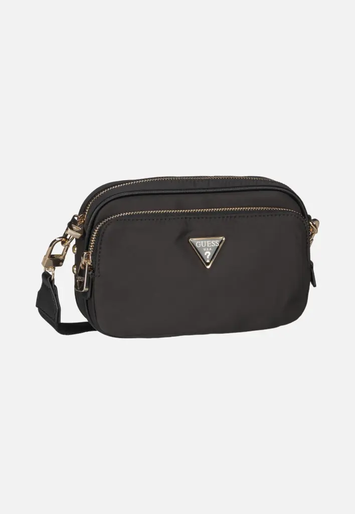 Schwarze Guess Eco Gemma Camera Crossbody-Tasche
