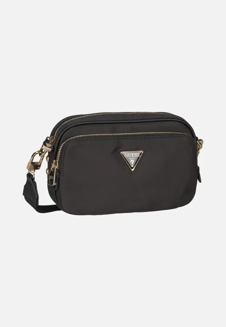 Schwarze Guess Eco Gemma Camera Crossbody-Tasche