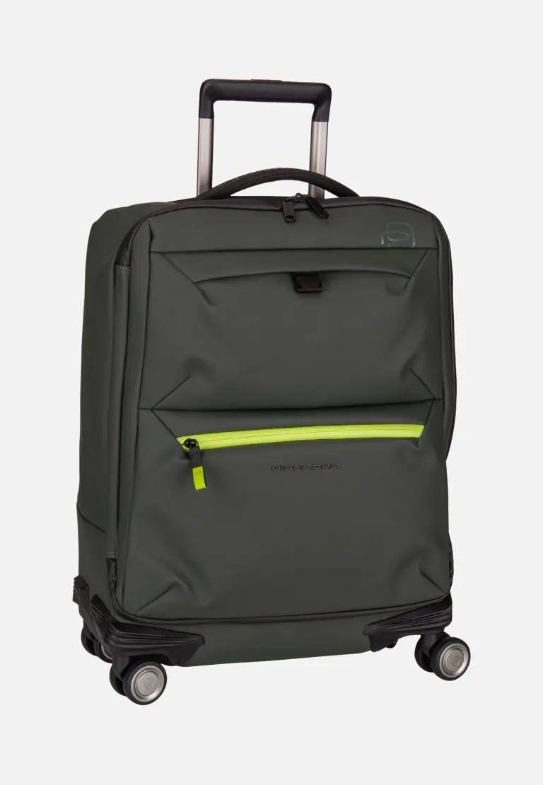 Olivfarbener Piquadro Corner 2.0 Slim Cabin Spinner 6377C2OW Verde Trolley
