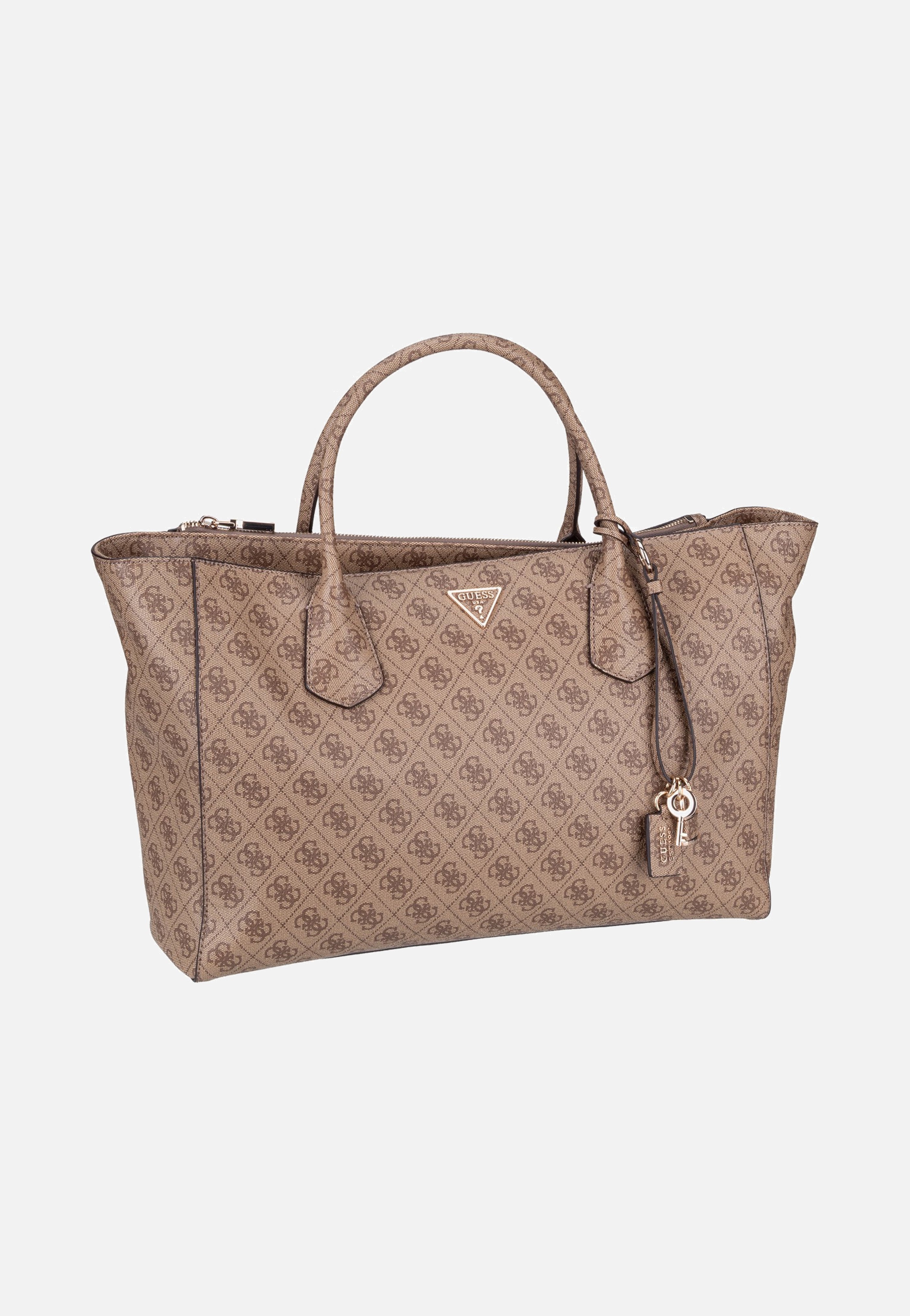 Guess Marissa Logo Tech 82240 Latte Logo Tote Bag in Braun