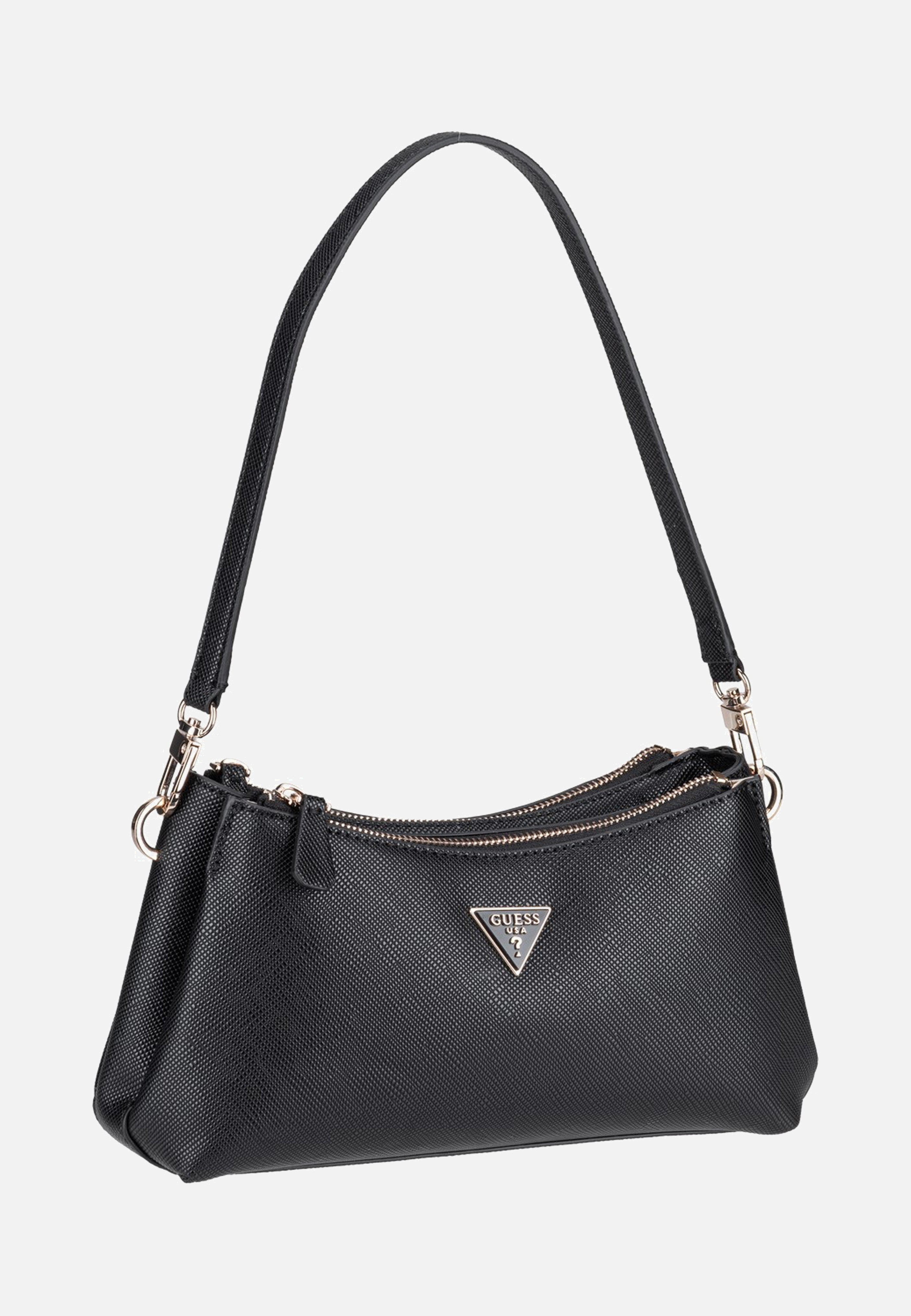 Schwarze Guess Noelle II 3 Comp Saffiano Abendtasche