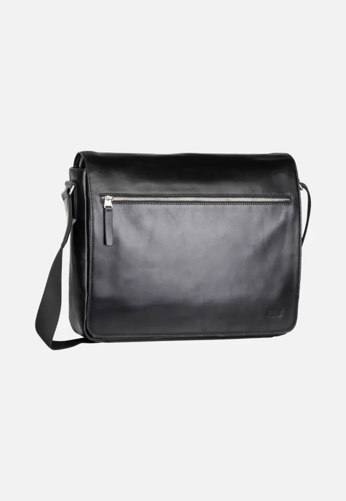 Jost Skagen L 6203 Messenger Bag aus Leder in Schwarz