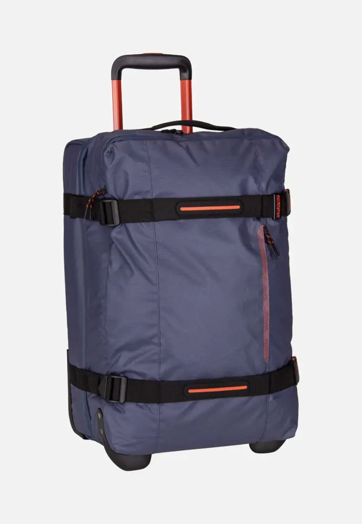 American Tourister Urban Track Duffle S Reisetasche mit Rollen in Marineblau und Orange
